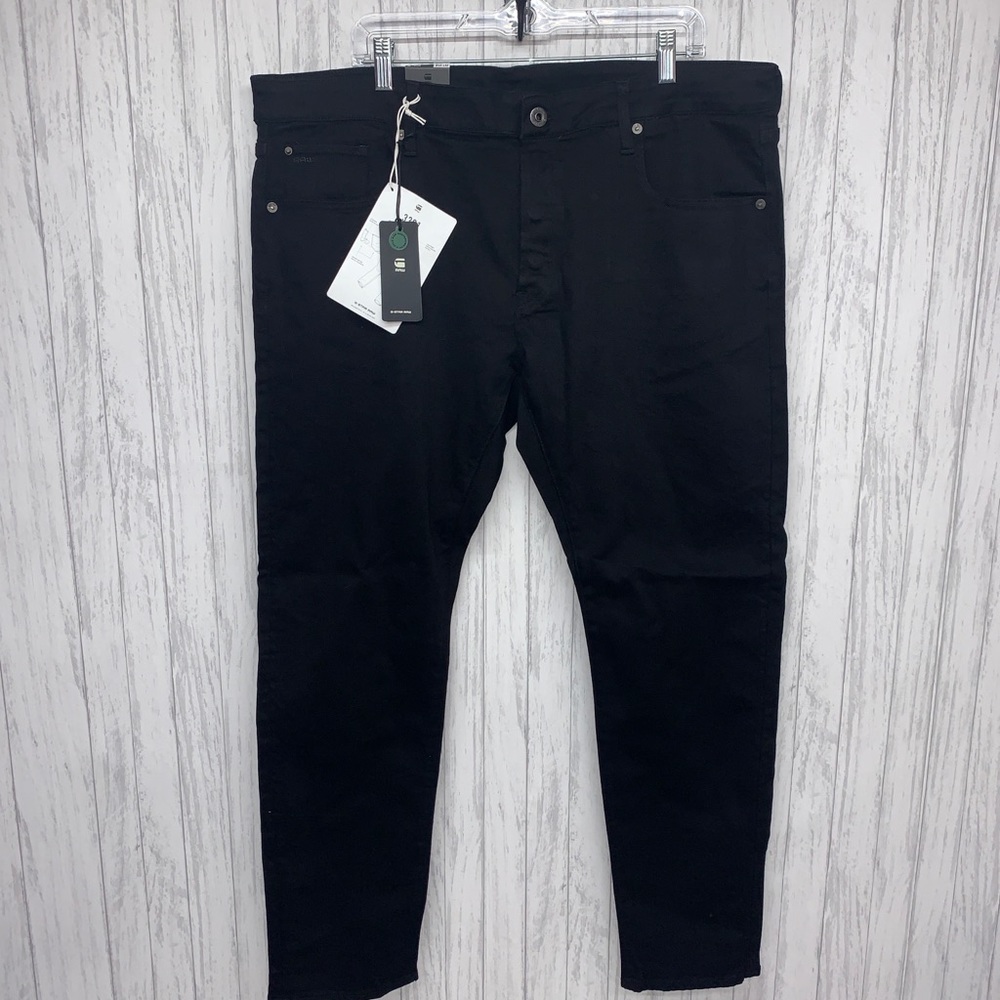 Mens Size 40x32 G-Star Raw 3301 Slim Pitch Black Jeans NWT - Picture 4 of 8